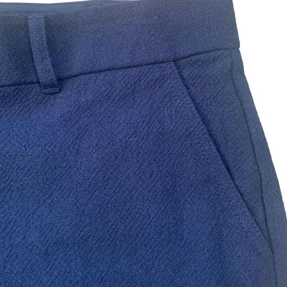 Tory Burch Navy Blue Straight Leg Trousers Lightweight Crepe Tailored Pants - Picture 8 of 14